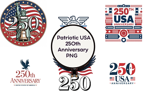 Patriotic USA 250th Anniversary png, an Illustration by Milano Creative