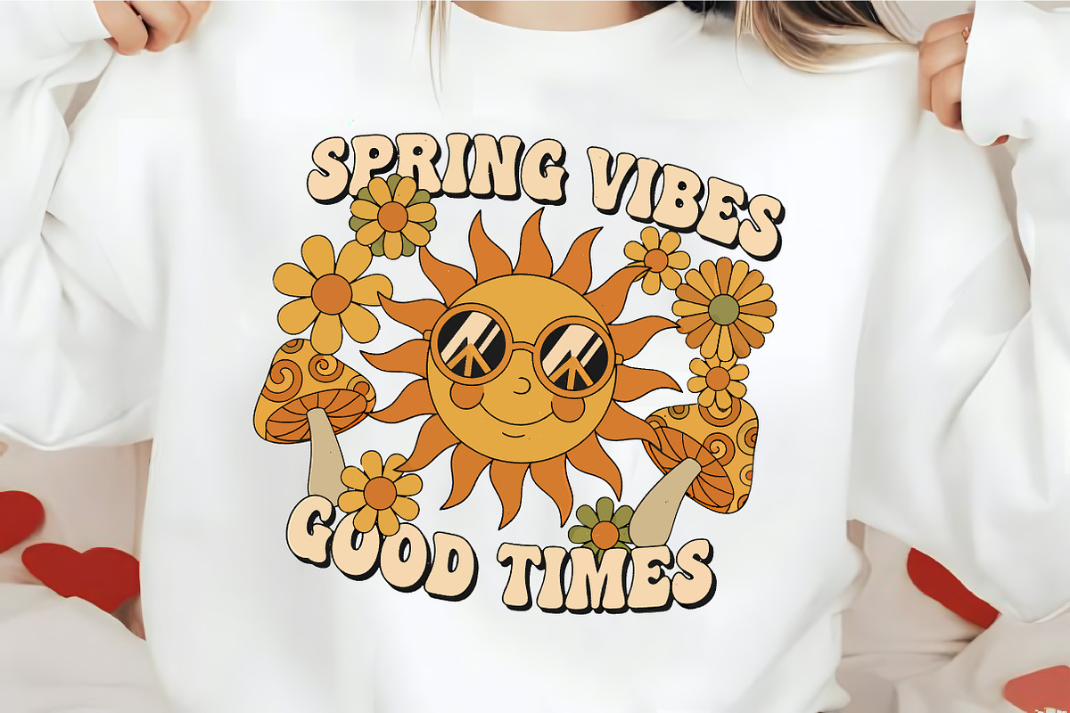 Spring Vibes Good Times Retro Sun PN, an Illustration by CrexoraLab (Photo 2 of 4)
