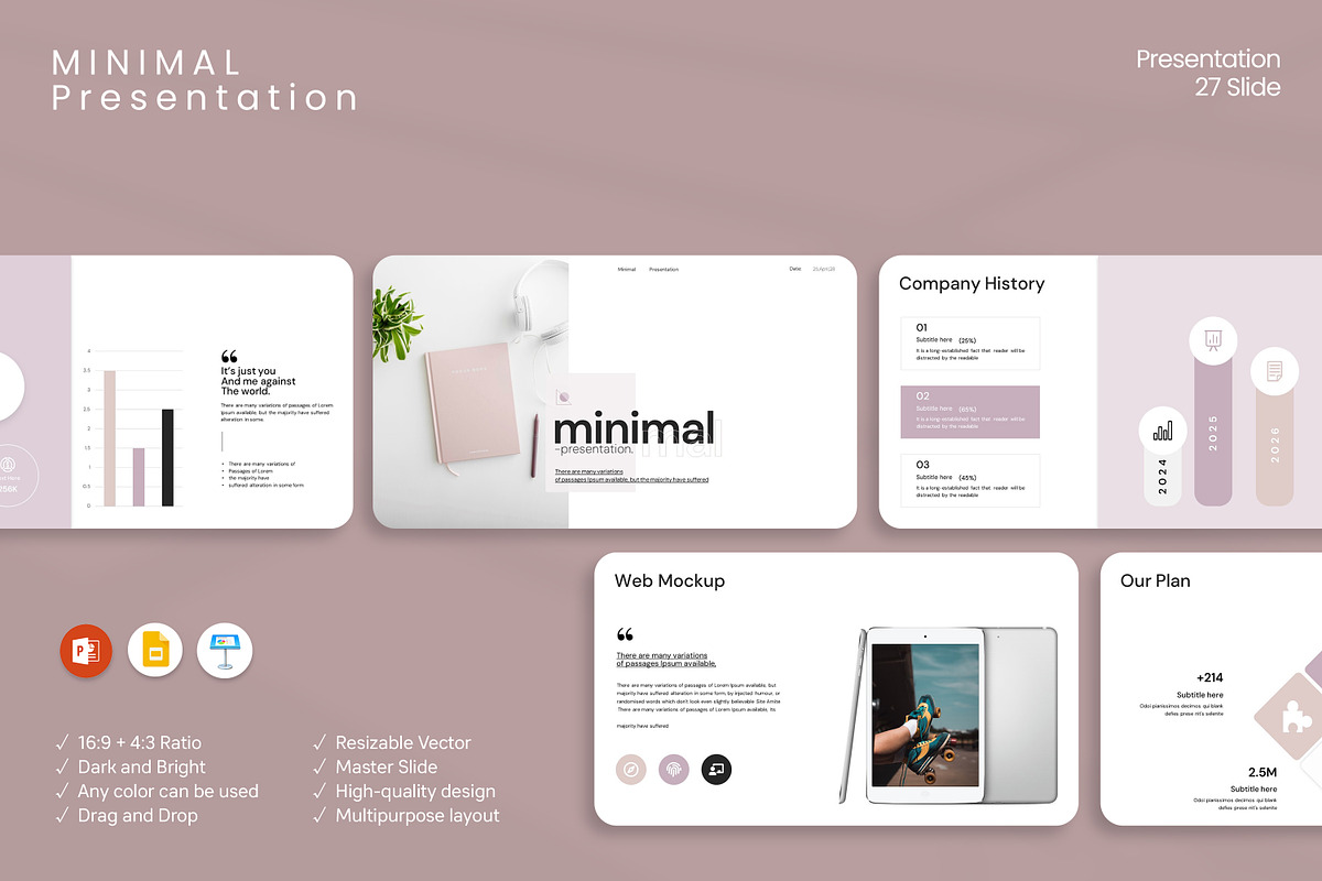 Minimal Presentation Template, a Presentation Template by Slide_Genius1 (Photo 1 of 7)