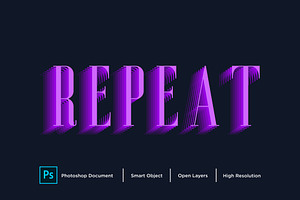 Repeat Text Effect & Layer Style