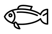 Fish icon, an Outline Icon by Sumberpangan (Thumbnail 1 of 5)