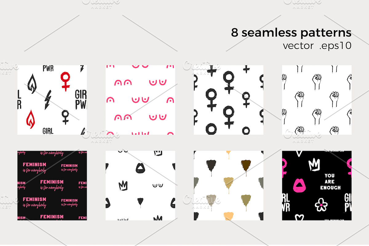 Woman Power Ultimate Pack + Patterns, an Object Graphic by Sopelkin (Photo 7 of 7)