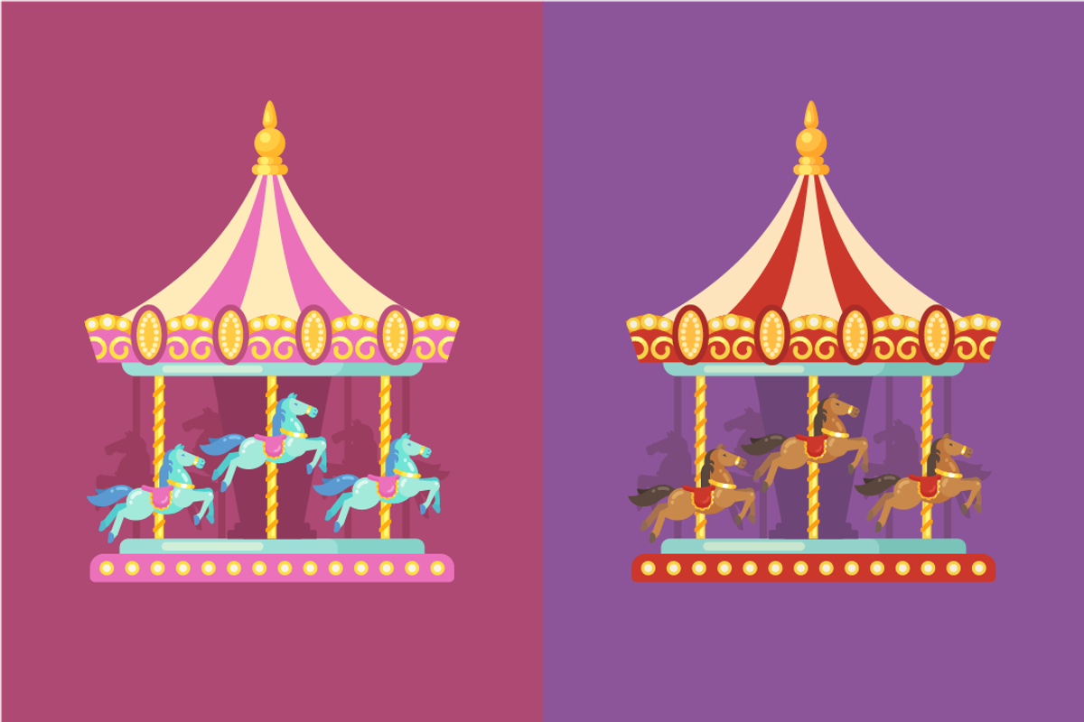 Funfair amusement rides, an Illustration by Ivan Dubovik (Photo 2 of 3)