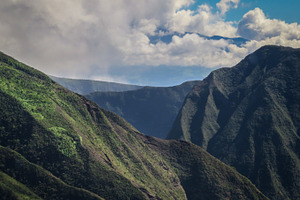 [aerial] hawaiian moutains stock photo containing hawaii and mountains