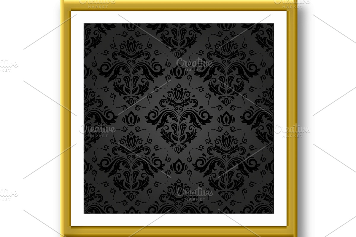 Damask Seamless Vector Black Pattern, a Decorative Illustration by FineArtStudio (Photo 3 of 3)