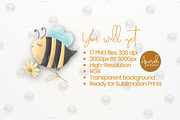 Watercolor Cute Honey Bees Clipart, an Animal Illustration by creationsbyapuruh (Thumbnail 4 of 5)