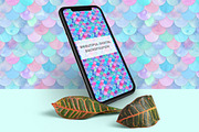 Bright Mermaid Watercolor Scale, a Pattern Graphic by MyNatureGraphics (Thumbnail 3 of 4)