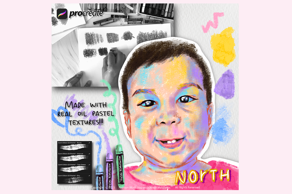 Procreate Homemade Oil Pastels Brush, a Brush Add-On by Fashion Workshop Bkk (Photo 7 of 14)