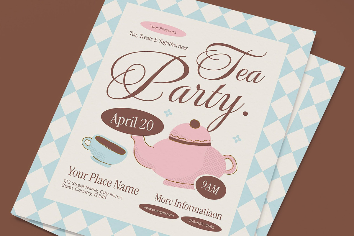 Tea Party Flyer, a Flyer Template by graphicook (Photo 2 of 3)