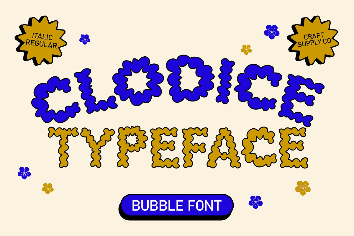 Clodice – Bubble Typeface, a Sans Serif Font by Craft Supply Co. (Photo 1 of 8)