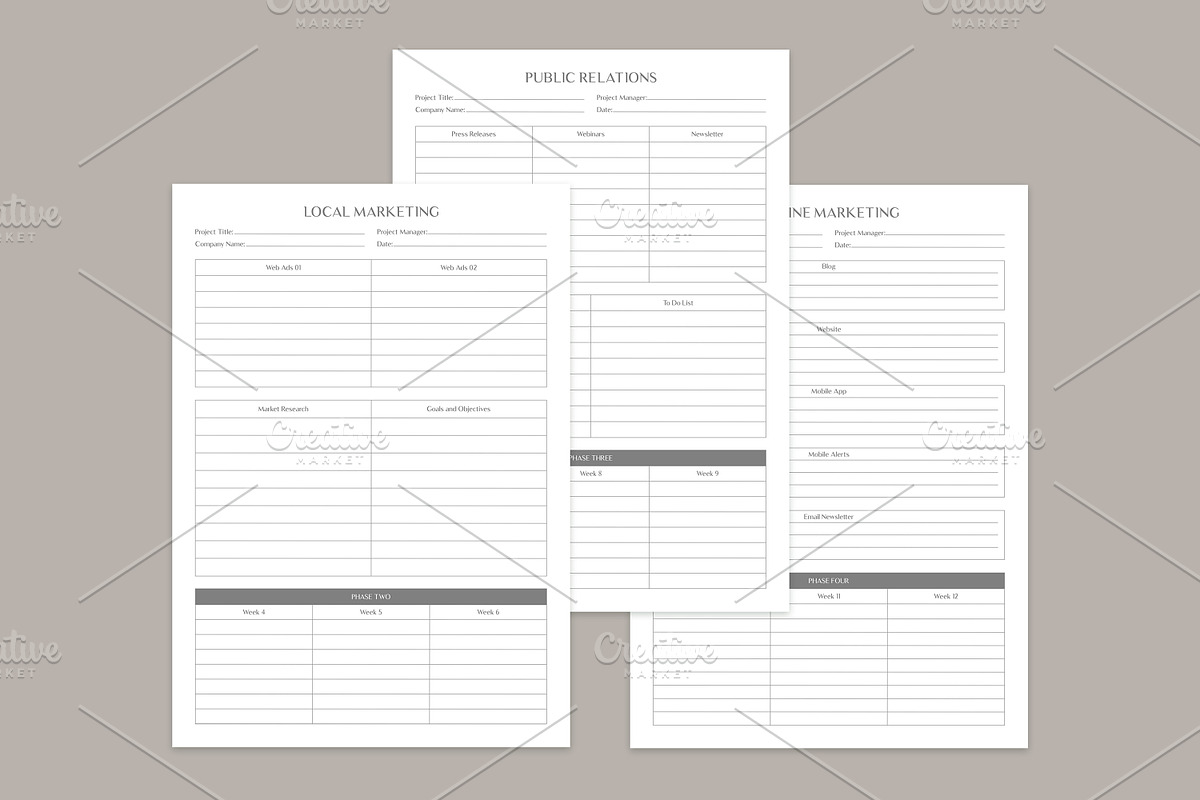 Marketing Planning Pages Set V-08, a Stationery Template by shahsoft (Photo 3 of 3)