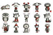 Winter Whimsy Creatures Clipart Bund, an Illustration by Daily.Designs (Thumbnail 3 of 5)