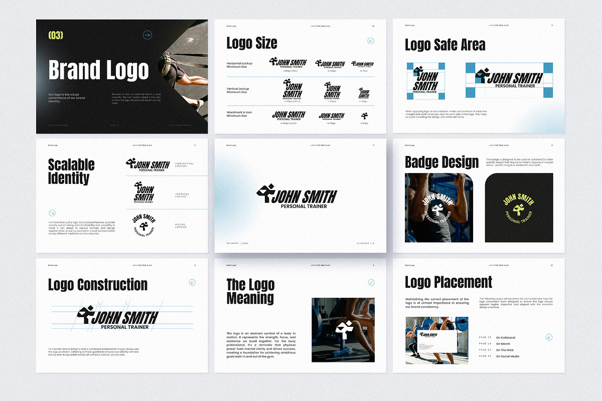 Personal Trainer Brand Guidelines, a Branding & Logo Template by AndrewPixel (Photo 6 of 14)