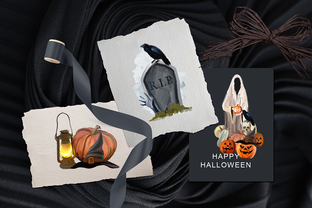 Happy Halloween - holiday clipart, a Seasonal Illustration by Vasmila (Photo 2 of 10)