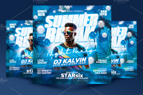 Summer Break Party Flyer Template preview 4