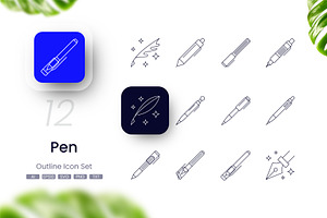 Pen icon, an Outline Icon by cidcud_graphic