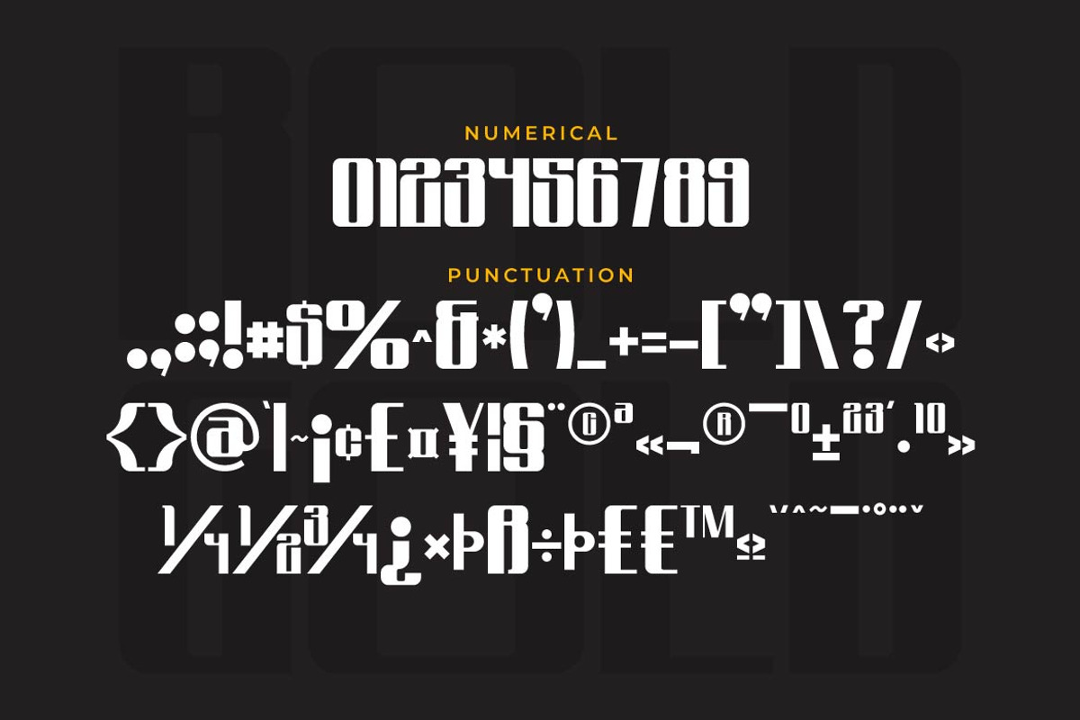 Bold Gold – Heavy Squared Font, a Sans Serif Font by Artiveko (Photo 2 of 8)