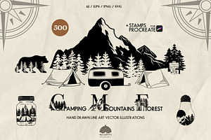 Camping, Forest And Mountains