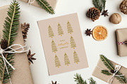 Holly Jolly Trees Christmas Card, a Card Template by StudioSage (Thumbnail 1 of 3)