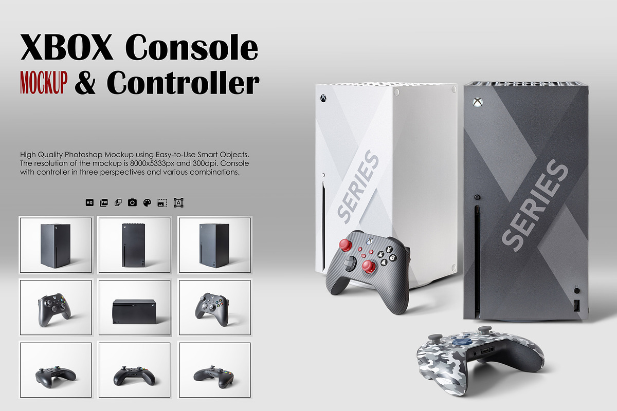 Xbox Console & Controller Mockup 8K, a Product Mockup by Zabiegala MP (Photo 1 of 7)
