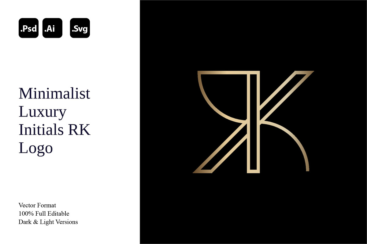 Minimalit Luxury Initials RK Logo, a Branding & Logo Template by Luxury Logos (Photo 1 of 4)