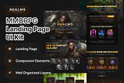 Fantasy | MMORPG Landing Page UI Kit, an UI Kit Template by hiddemaru (Thumbnail 1 of 6)