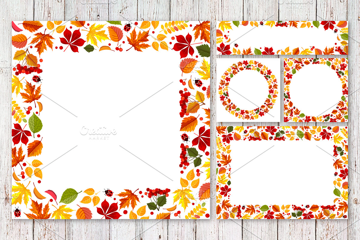 Autumn Frames And Leaves Collection, a Decorative Illustration by Vector beauty (Photo 3 of 6)