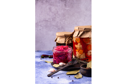 Healthy homemade fermented food in