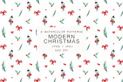 Watercolor Modern Christmas, a Seasonal Illustration by LeriaArt watercolor (Thumbnail 15 of 17)
