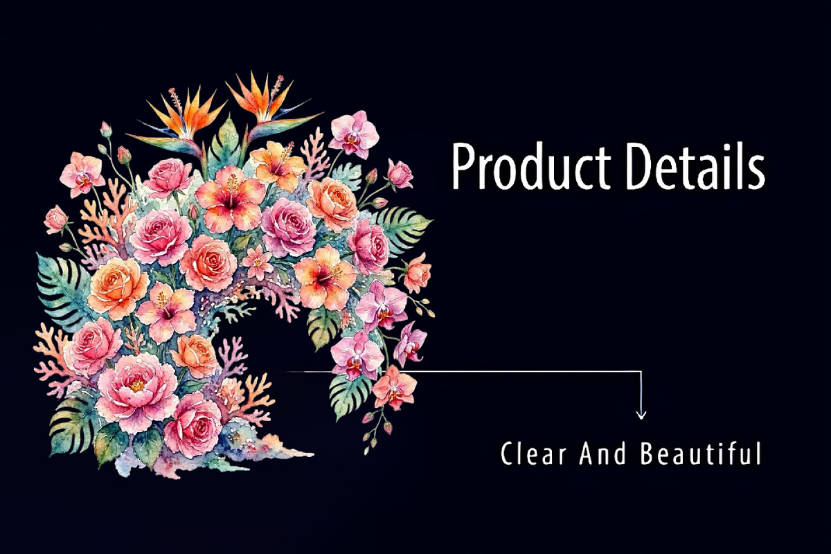 Watercolor Floral Reef PNG Clipart, a Seasonal Illustration by RobertsArt (Photo 4 of 6)