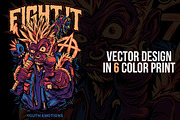Fight it Monkey Illustration, an Animal Illustration by badsyxn (Thumbnail 2 of 5)