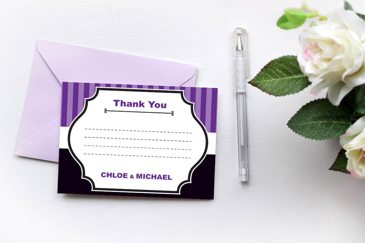 Purple Black Wedding Suite, an Invitation Template by Elegrad Design Agency (Photo 7 of 7)