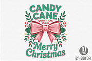Pink Candy Cane Christmas Club Png, an Illustration by Designking (Thumbnail 1 of 6)