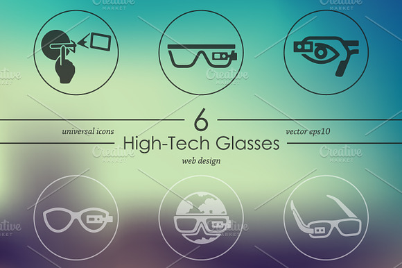 Set Of High Tech Glasses Icons
