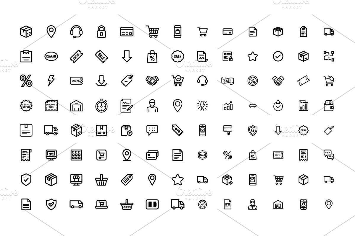 E-Commerce & Shopping Line Icons, an Outline Icon by gstudiovect21 (Photo 3 of 5)