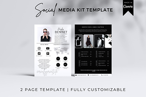 2 Page Media Kit Template - B&W