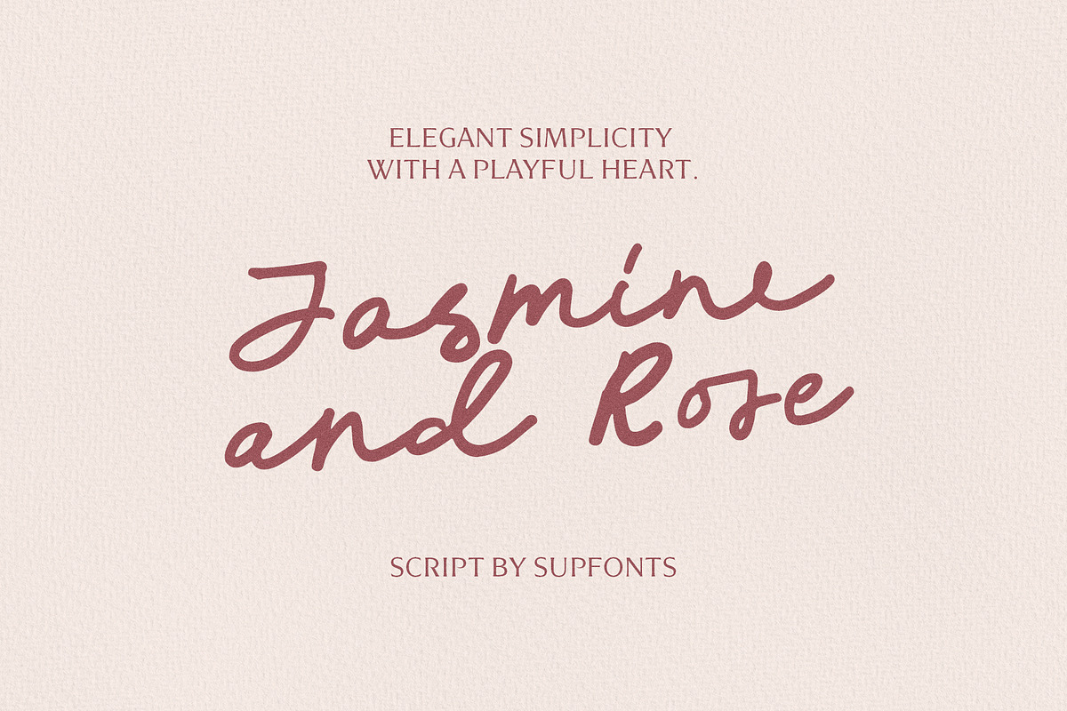 Jasmine And Rose script, a Handwritten Font by supfonts (Photo 1 of 10)