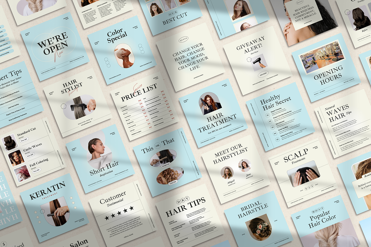 120 Hairstyle Instagram Template, a Social Media Template by Branding Victory STD (Photo 3 of 10)