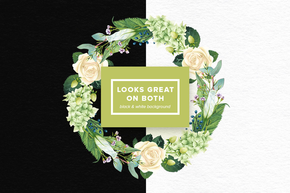Watercolor Green Hydrangea Set, an Object Graphic by Kotulska (Photo 4 of 4)