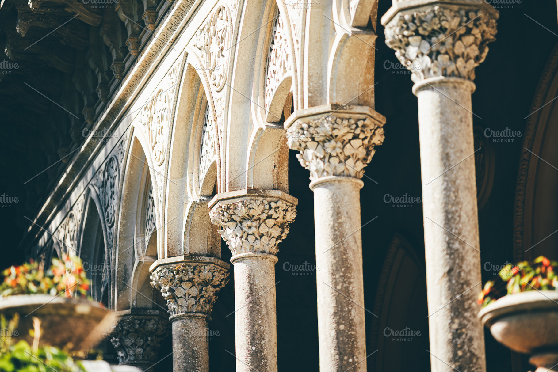 Ornate gothic stone columns, a Wallpaper Photo by SkyNext