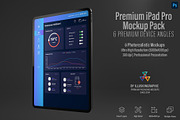 Premium iPad Pro Mockup Pack 6 views, an iPad Mockup by Illusiongraphic (Thumbnail 1 of 16)