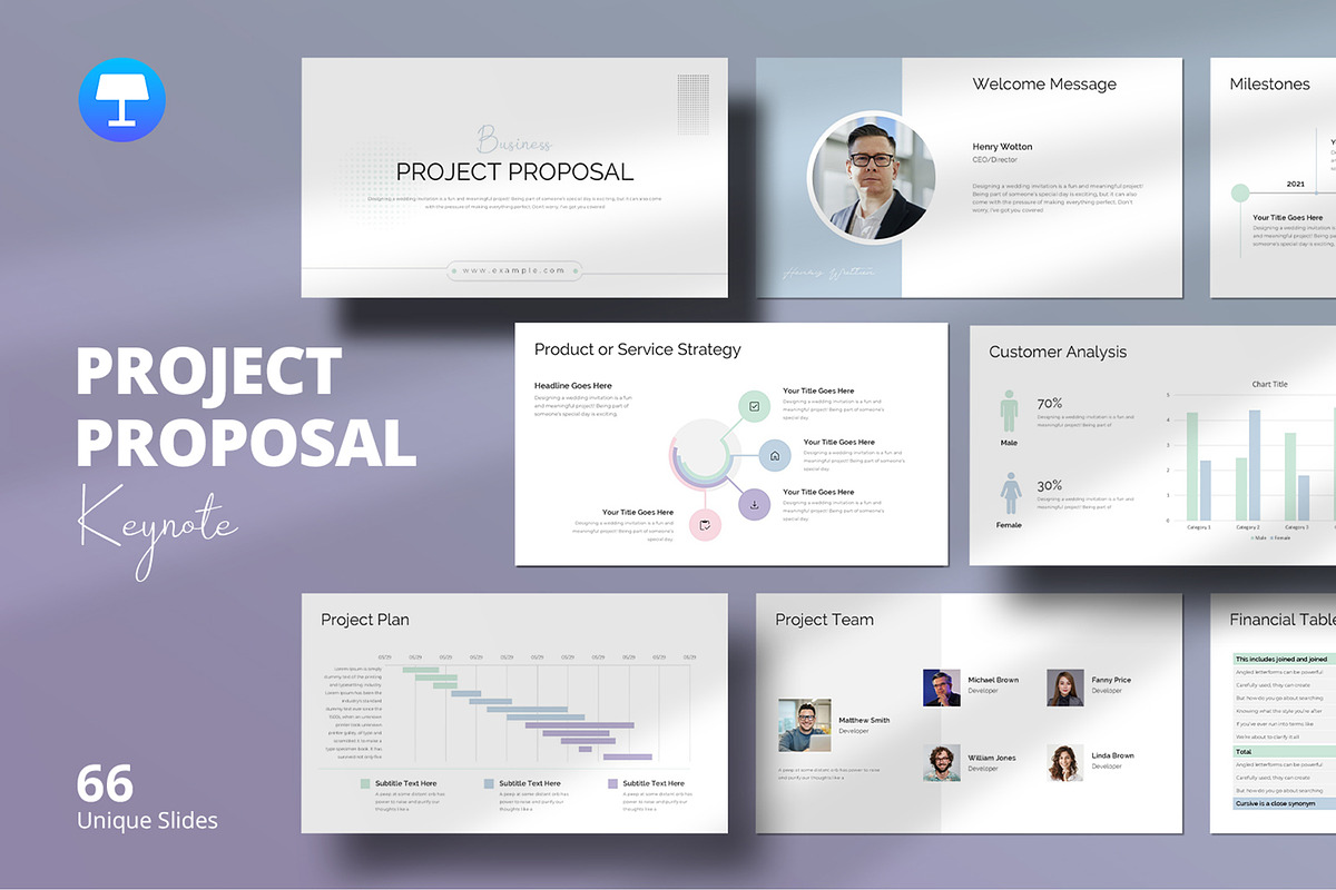 Project Proposal Keynote Template, a Presentation Template by Design ...