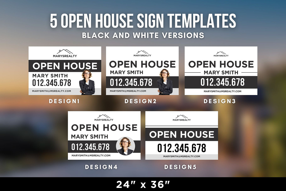 Open House Yard Sign Canva Templates, a Marketing Template by CreativeVinesStore (Photo 2 of 5)