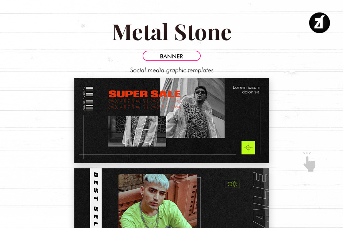 Metal stone social media graphic, a Social Media Template by Chanut is industries (Photo 8 of 11)
