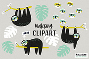 Sloth mint Digital Paper and Clipart, a Pattern Graphic by kaeselotti (Thumbnail 5 of 5)