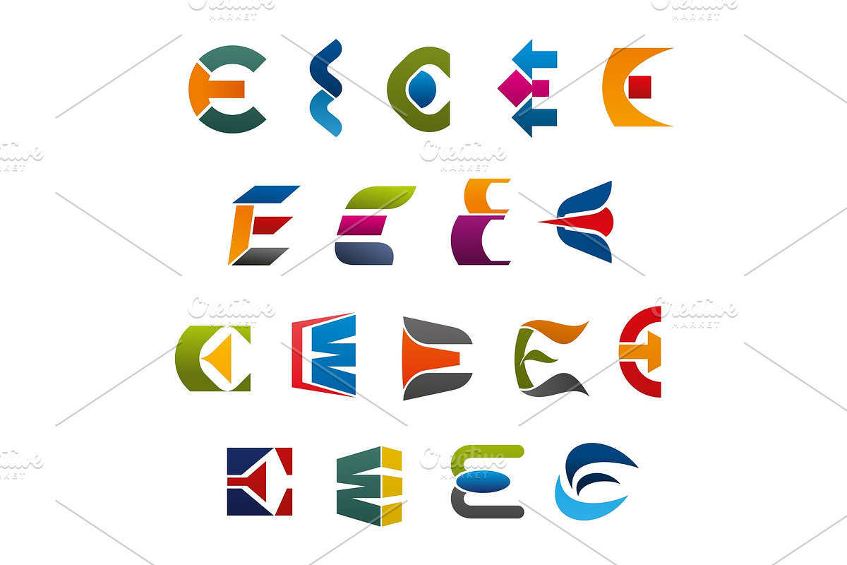 Letter E vector icons and symbols, an Education Illustration by Vector ...