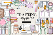 Craft Art Supplies Clip Art Elements, an Education Illustration by TWG Designs (Thumbnail 1 of 6)