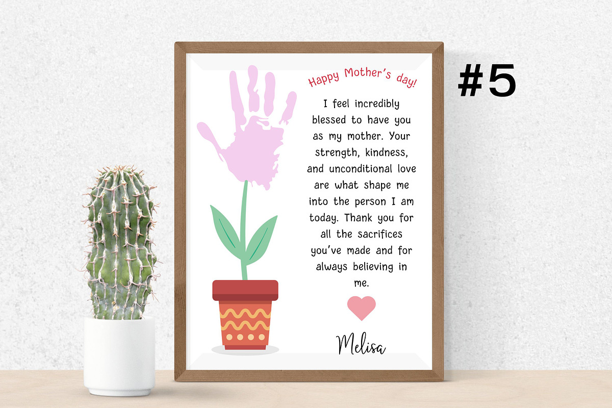 Mother's Day Flower Handprints Arts, a Templates & Theme by Adalin Shop (Photo 7 of 11)