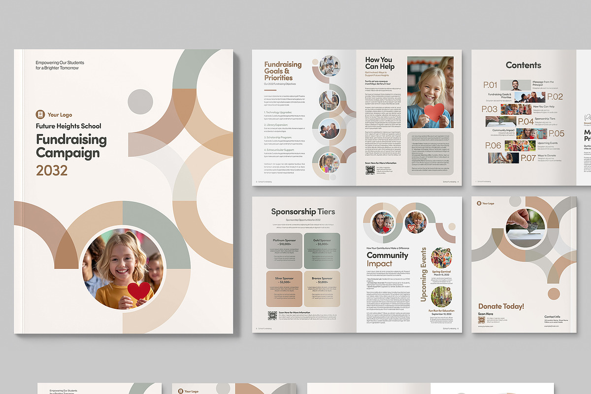 School Fundraising Brochure Template, a Brochure Template by BrandPacks (Photo 1 of 4)