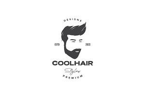 Cool Man With Good Hairstyle Logo